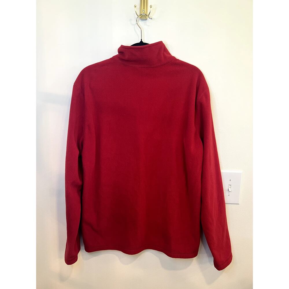 Eddie Bauer Red Quarter Zip Fleece Pullover Men’s Large Cozy Outdoor Sweater - Picture 2 of 4